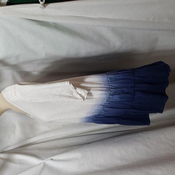 Cato. NWOT. White/Blue Ombre; Short Sleeves; Gather Tiers Top.  Size 22/24W - Picture 4 of 14